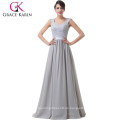 Grace Karin Aus Schulter Backless Schatz Chiffon Grau Lange Mutter des Bräutigam Abendkleid CL6231-1